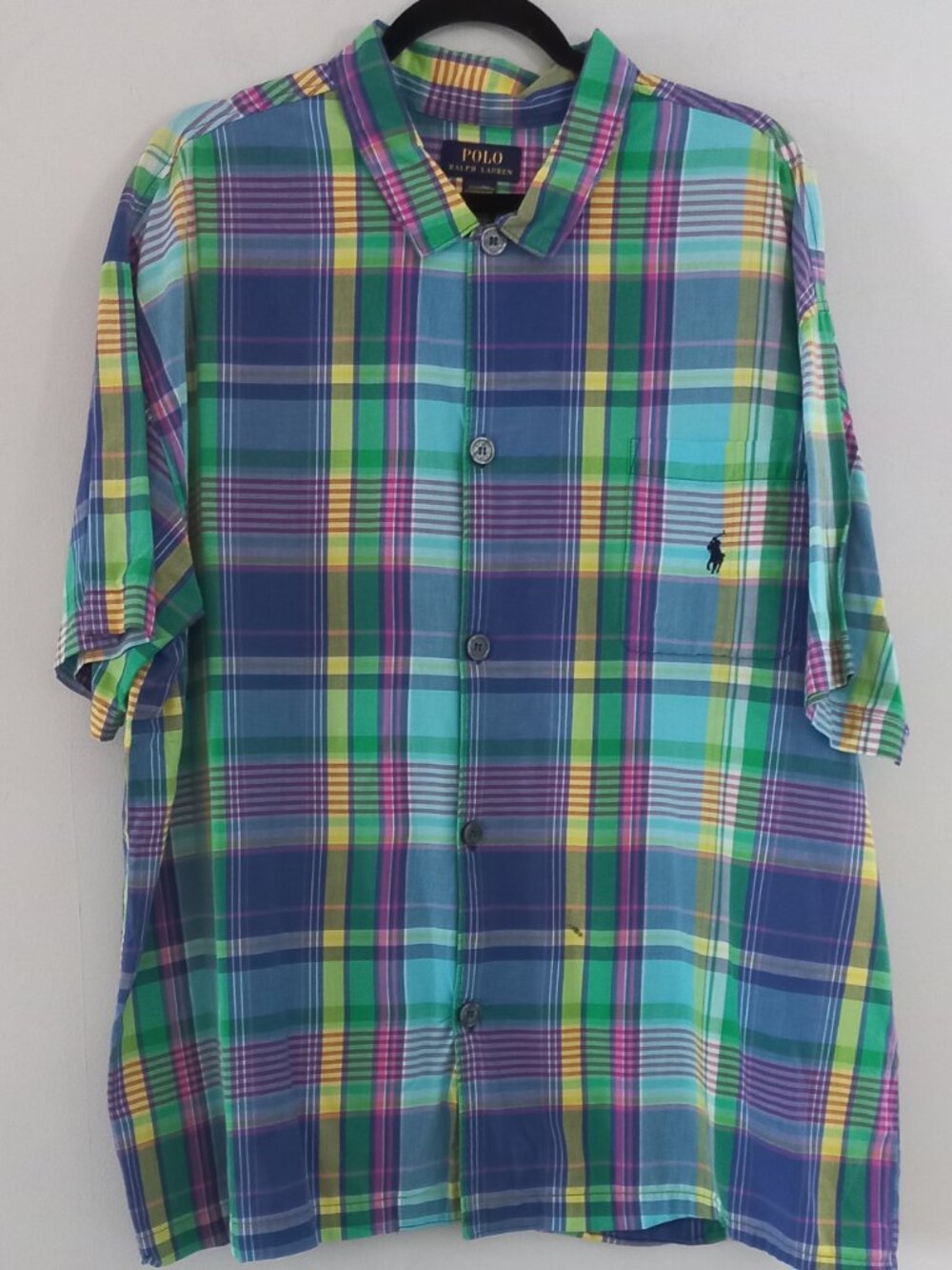 POLO RALPH LAUREN SLEEPWEAR colourful plaid short sleeve shirt